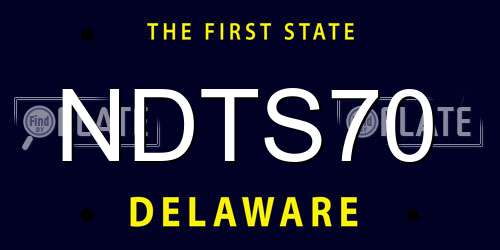NDTS70 Delaware License Plate