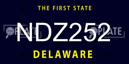 NDZ252 Delaware License Plate