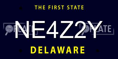 NE4Z2Y Delaware License Plate