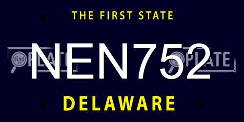 NEN752 Delaware License Plate
