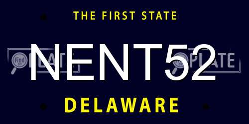 NENT52 Delaware License Plate
