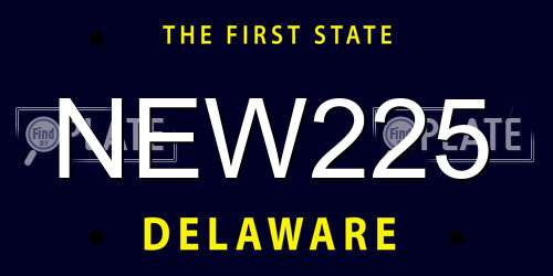 NEW225 Delaware License Plate