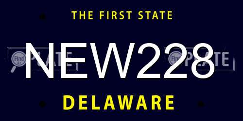 NEW228 Delaware License Plate
