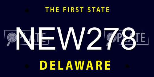 NEW278 Delaware License Plate