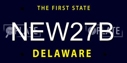 NEW27B Delaware License Plate