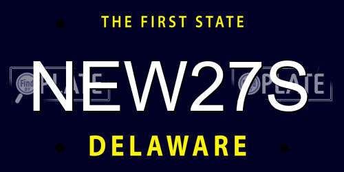 NEW27S Delaware License Plate