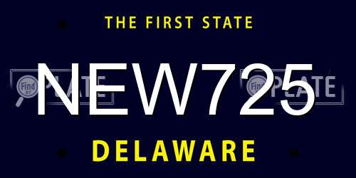 NEW725 Delaware License Plate