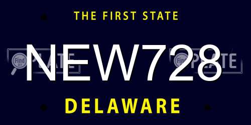 NEW728 Delaware License Plate