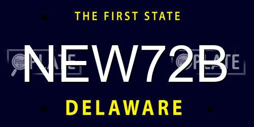 NEW72B Delaware License Plate