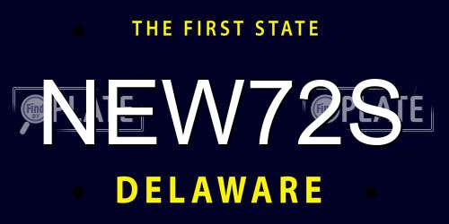 NEW72S Delaware License Plate