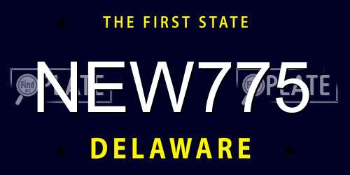 NEW775 Delaware License Plate