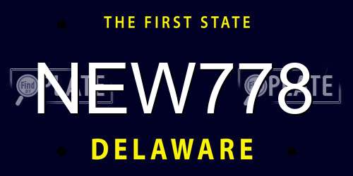 NEW778 Delaware License Plate