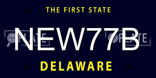 NEW77B Delaware License Plate