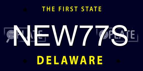 NEW77S Delaware License Plate