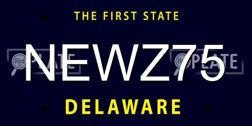 NEWZ75 Delaware License Plate