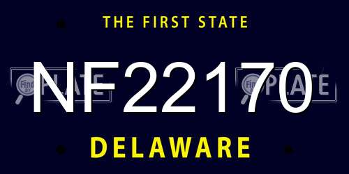 NF22170 Delaware License Plate
