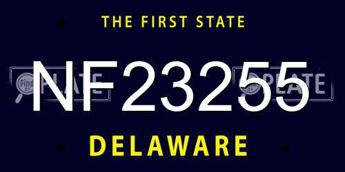 NF23255 Delaware License Plate