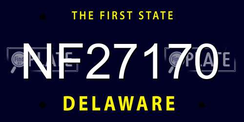 NF27170 Delaware License Plate
