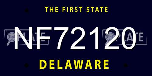 NF72120 Delaware License Plate