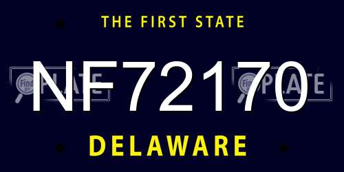NF72170 Delaware License Plate