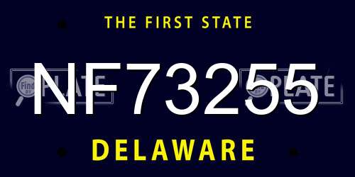 NF73255 Delaware License Plate