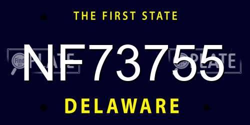 NF73755 Delaware License Plate
