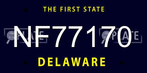 NF77170 Delaware License Plate
