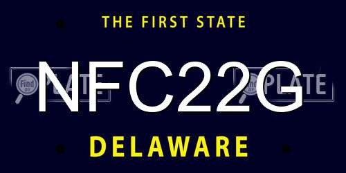 NFC22G Delaware License Plate