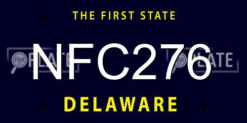 NFC276 Delaware License Plate