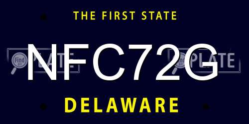 NFC72G Delaware License Plate