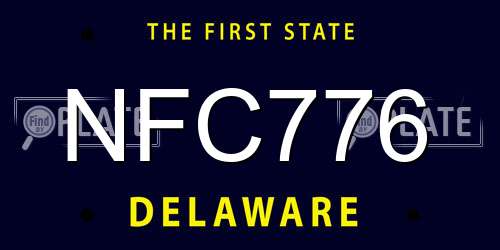 NFC776 Delaware License Plate