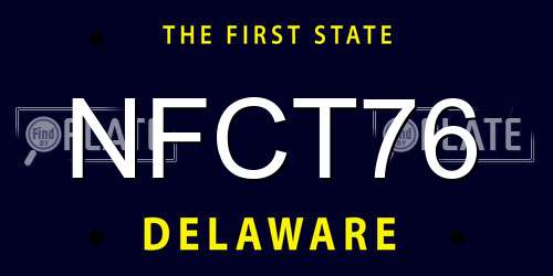 NFCT76 Delaware License Plate
