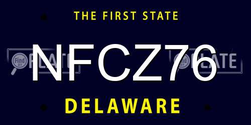 NFCZ76 Delaware License Plate