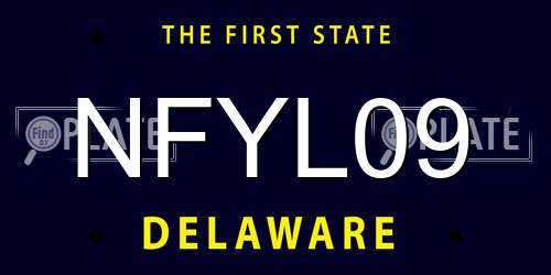 NFYL09 Delaware License Plate