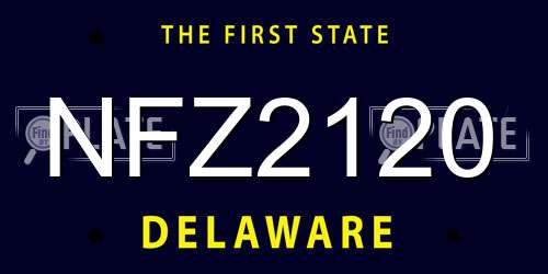 NFZ2120 Delaware License Plate