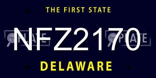 NFZ2170 Delaware License Plate