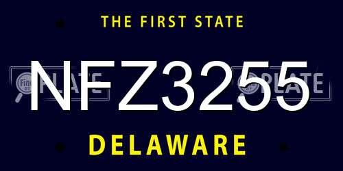 NFZ3255 Delaware License Plate