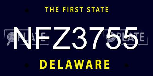 NFZ3755 Delaware License Plate