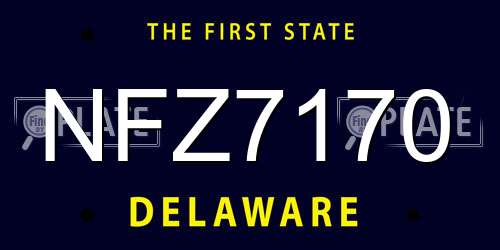 NFZ7170 Delaware License Plate
