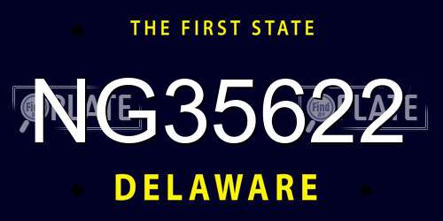 NG35622 Delaware License Plate