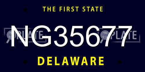 NG35677 Delaware License Plate