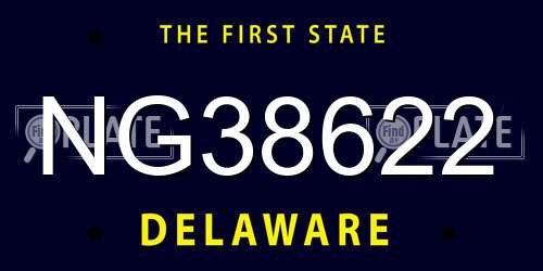 NG38622 Delaware License Plate