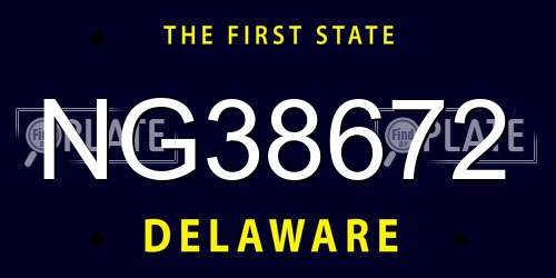 NG38672 Delaware License Plate