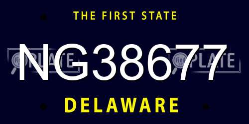 NG38677 Delaware License Plate