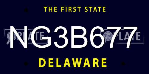 NG3B677 Delaware License Plate