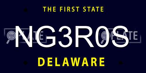 NG3R0S Delaware License Plate