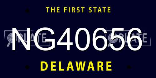 NG40656 Delaware License Plate