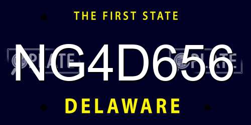 NG4D656 Delaware License Plate