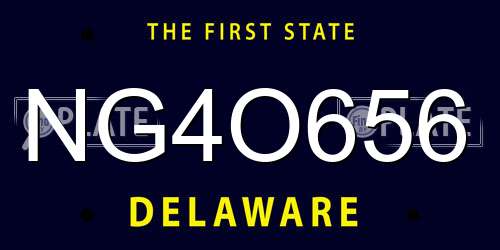NG4O656 Delaware License Plate