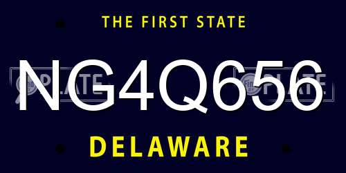 NG4Q656 Delaware License Plate